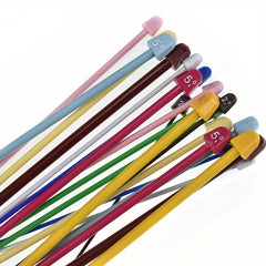 10 Pairs Colored Straight Single Pointed Knitting Needles Set 2mm-6.5mm