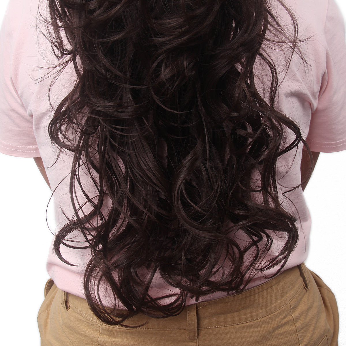 Highline Brown Blonde Ponytail Extension Curly Synthetic Hairpiece