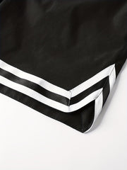 Chevron Print Drawstring Shorts Men's Casual Waist Gym Workout Training