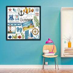 Four Seasons Stamped Cross Stitch Kit 14CT DIY Needlework Decor
