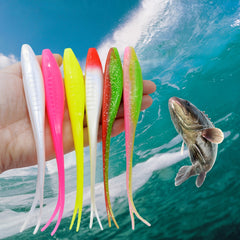 3pcs Large 16.99cm Ultra Soft Split Tail Fishing Biomimetic Baits