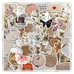 60pcs Retro Diary Doodle Stickers Scrapbook Luggage Skat