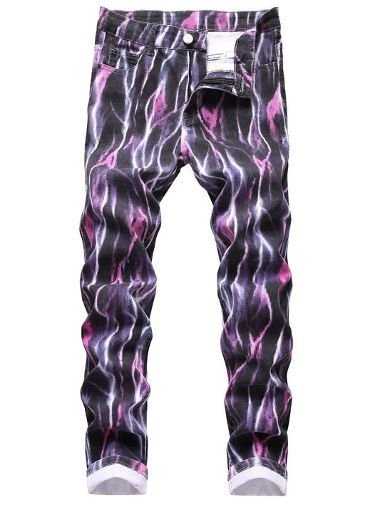Men's Tie Dye Street Slim Jeans