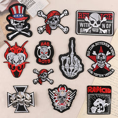 1pc Punk Skull Patch DIY Cloth Badges Iron On Sew On Patch Repair Patch