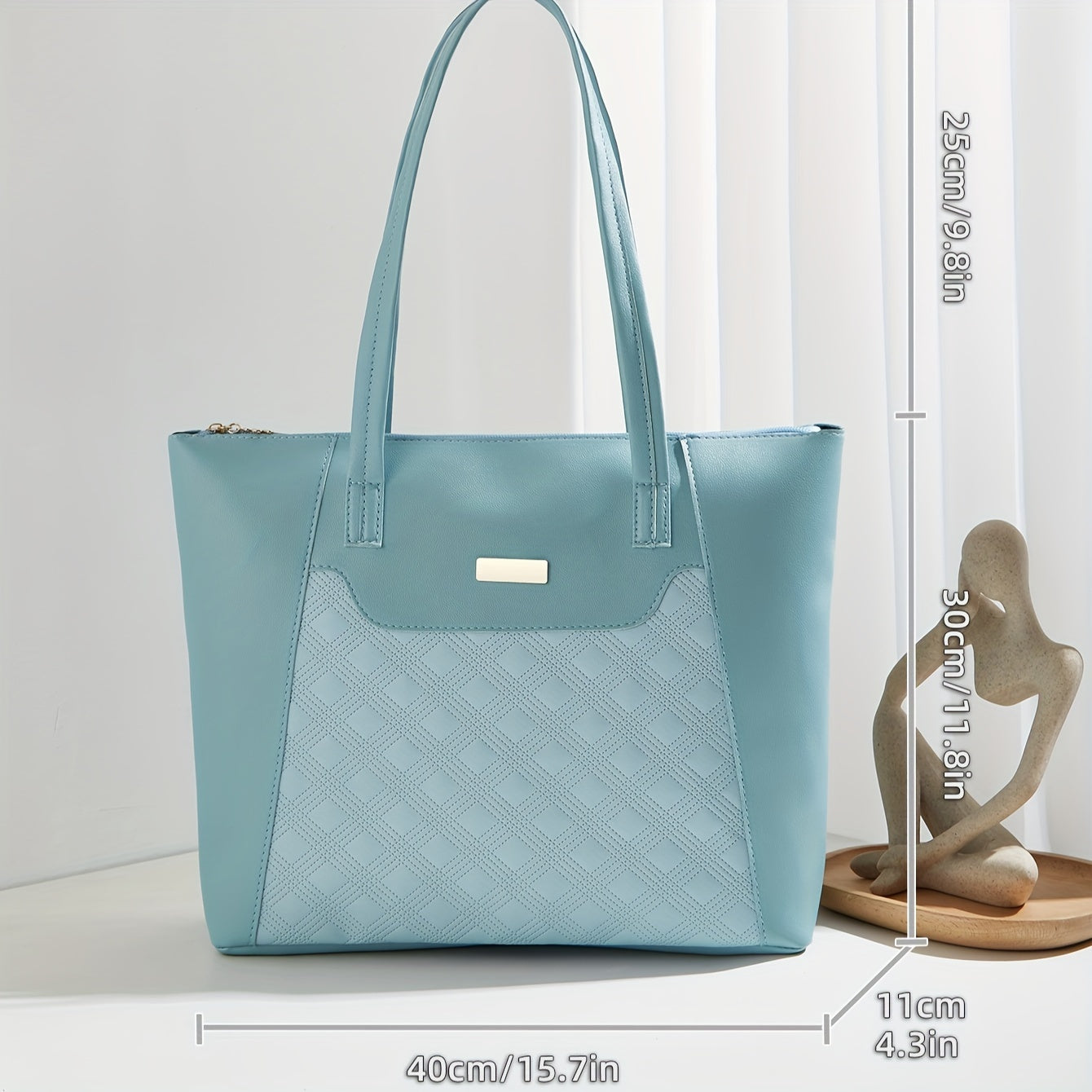 Argyle Embossed Quilted Tote Bag Women's Handbag