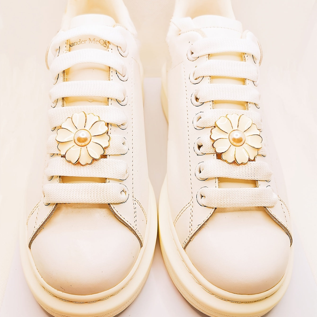 2pcs Faux Pearl Flower Shoe Charms DIY Accessories