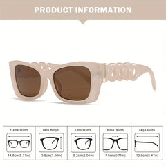Square Frame Twisted Legs Sunglasses UV400 Sun Protection