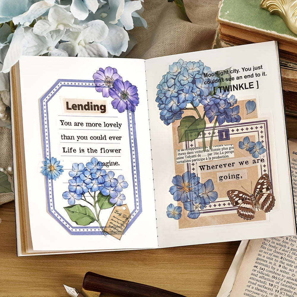20-Sheet Retro Flower Guka Journal Sticker Pack