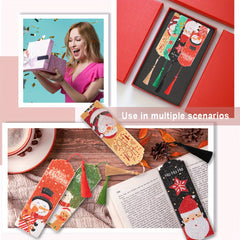 4pcs DIY Diamond Painting Bookmarks Acrylic Glass Painted Christmas Snowman