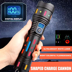 Bright Tactical Flashlight Type C Rechargeable Waterproof