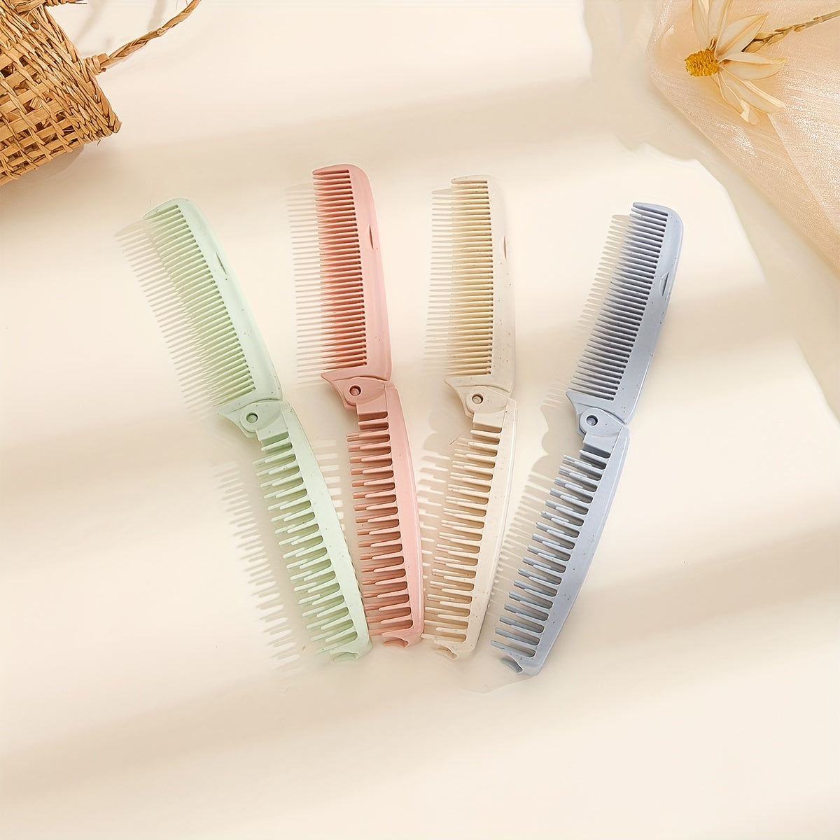 Portable Folding Comb Fine Tooth Double Head Pocket Hair Comb For Travel