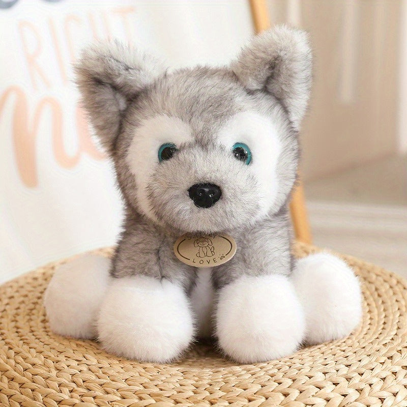 Husky Puppy Plush Dog Soft Toy with Expressive Eyes & Fluffy Coat