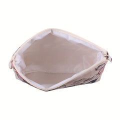 Vintage Butterfly Pattern Makeup Zipper Bag Lightweight Portable Cosmetic Bag