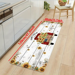 Wood Grain Print Kitchen Mat Non-slip Waterproof Runner Rug Stain-resi...
