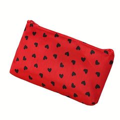 Heart Pattern Makeup Bag For Women Zipper Toiletry Bag Travel Storage