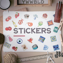 50 Mediterranean Theme Decorative Stickers for School and Party Decorations