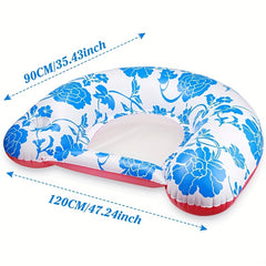Inflatable Rose Print U Shaped Mesh Reclining Chair