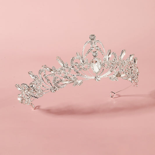 Silver Rhinestone Princess Tiara for Girls