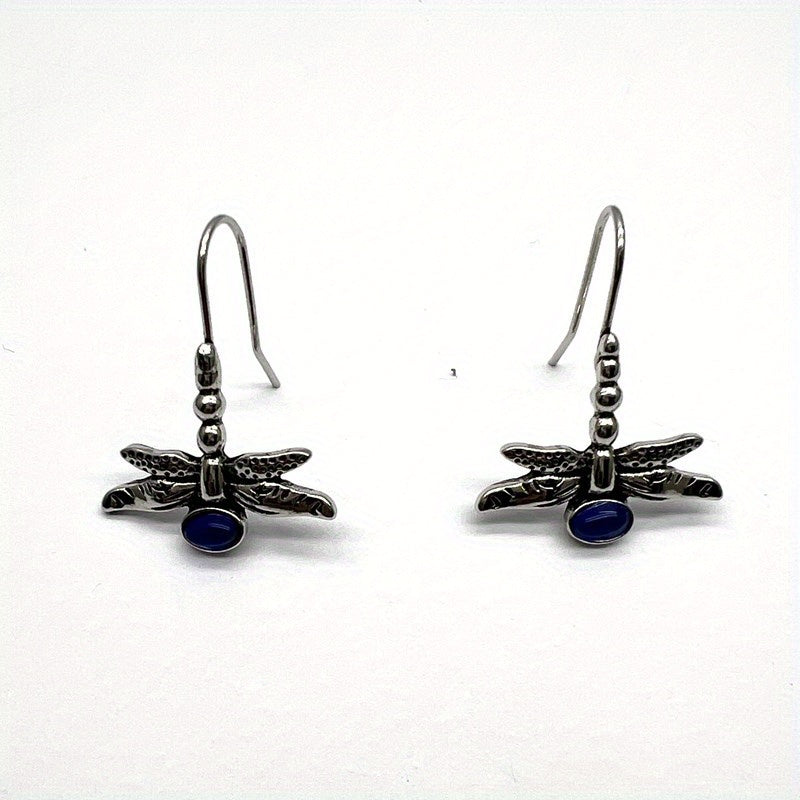 Vintage Dragonfly Moonstone Earrings