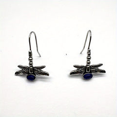 Vintage Dragonfly Moonstone Earrings