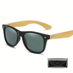 Men's Bamboo Wooden Sunglasses UV Protection Film Unisex Glasses