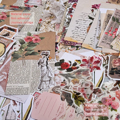 200pcs Vintage Scrapbook Material Journaling Paper Stickers