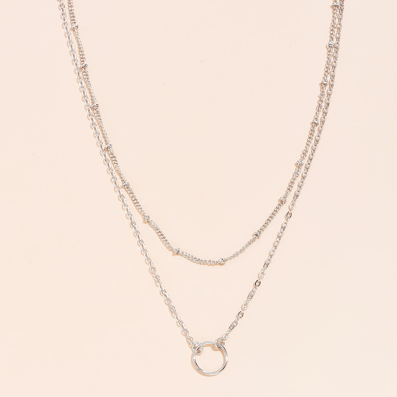 Dainty Chain Necklace for Women - Hollow Round Adjustable Neck Chain