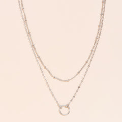 Dainty Chain Necklace for Women - Hollow Round Adjustable Neck Chain