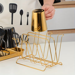 Stainless Steel Cup Drying Rack with Drain Tray