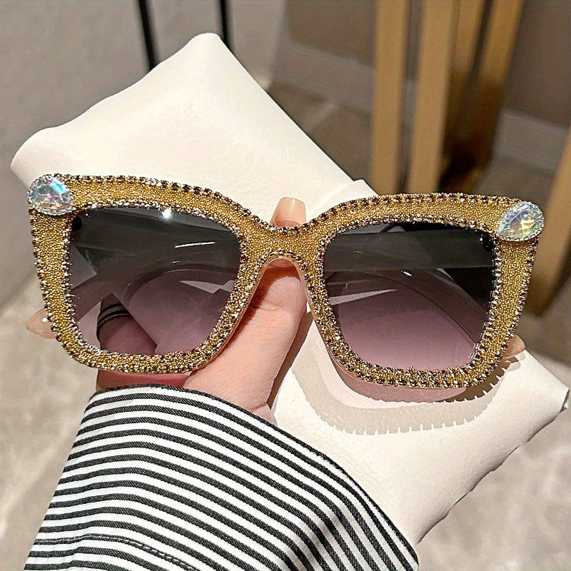 Glitter Cat Eye Sunglasses Rhinestone UV400 Sun Shades