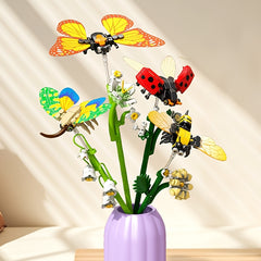 Insect Flower Series Building Block Toy - Flower Bouquet Assembly Set