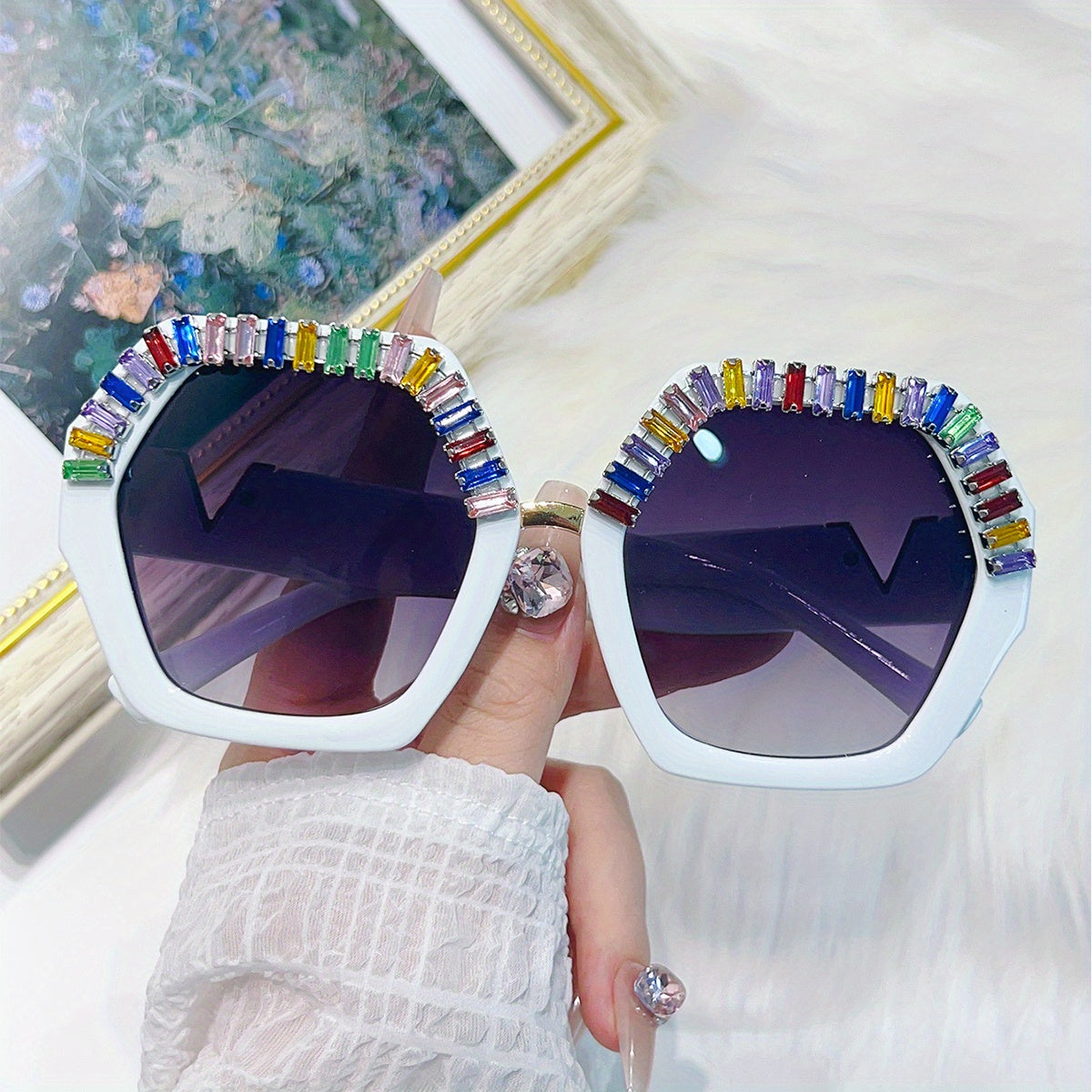 Y2K Snake Pattern Sunglasses Rhinestone Club Party Favors