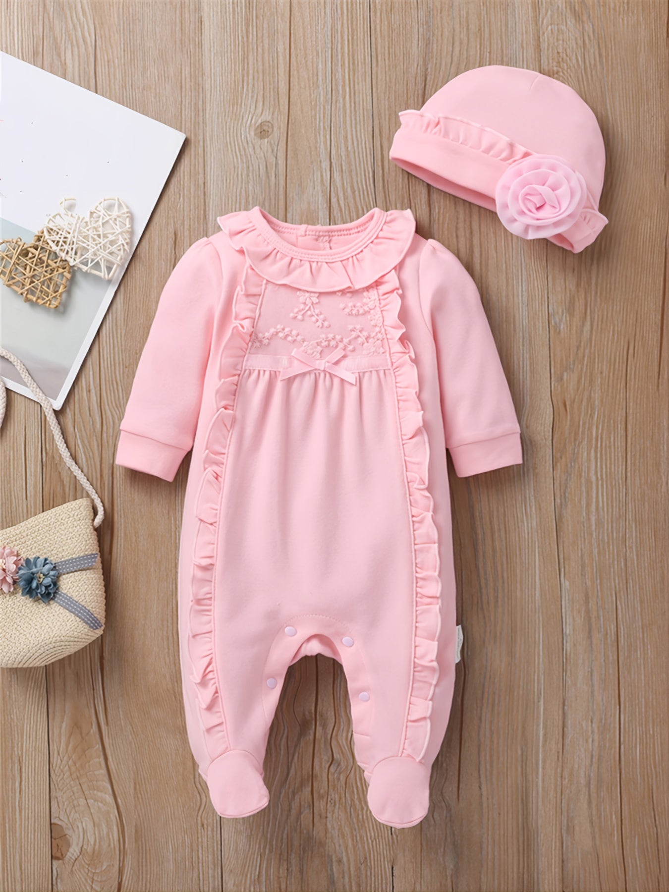 Baby Lace Bow Footed Jumpsuit
