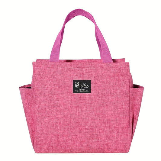Insulated Tote Bag Portable Cooler Gray Fabric Zipper Closure Carry Handles