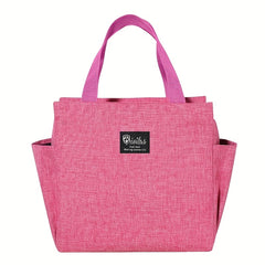 Insulated Tote Bag Portable Cooler Gray Fabric Zipper Closure Carry Handles