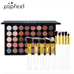 40 Colors Eyeshadow Palette Matte Rainbow Tone Cosmetics with 10pcs Brushes