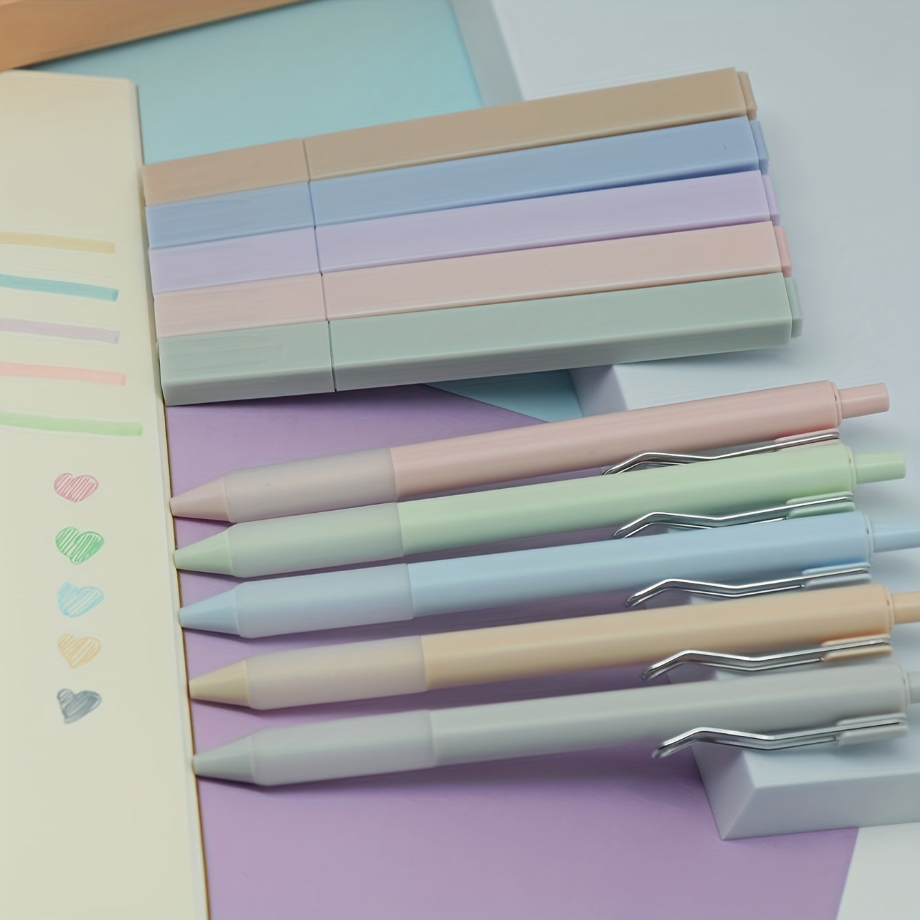 10pcs Pastel Highlighter Pens & Colored Gel Pens Set for Study