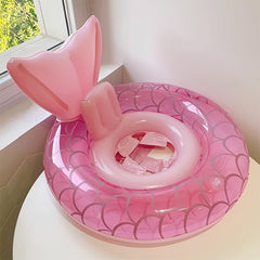 Mermaid Shaped Swimming Ring With Handle - Float With Seat