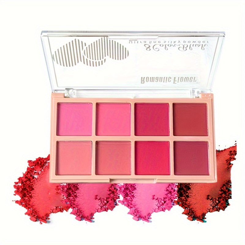 Romantic Flower 8 Blush Palette - Matte Finish, Waterproof & Sweatproof