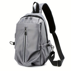 Men's Chest Bag USB Charging Port Outdoor Shoulder Bag