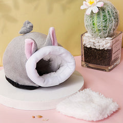 Gray Mouse Shaped Baby Squirrel Nest Hamster Sleeping Bag