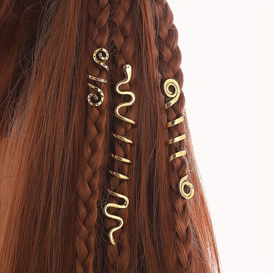 Vintage Gold Spiral Hair Clip for Dreadlocks and Braids