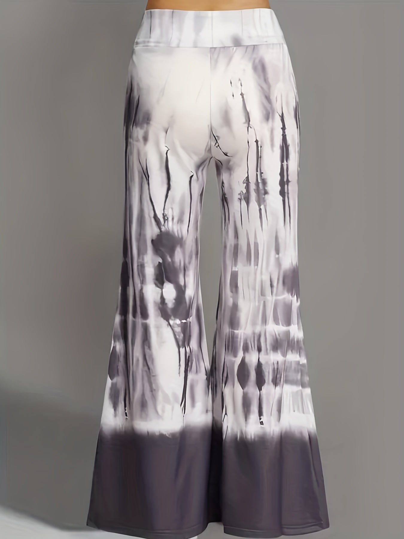  Tie Dye Flared Leg Pants Low Rise High Stretch