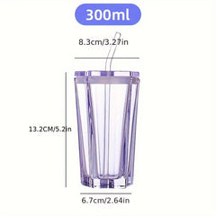 Ramadan Creative Glass Cup with Lid and Straw