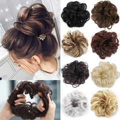 Messy Hair Bun Curly Wavy Ponytail Extensions Hair Pieces Hair Scrunchies