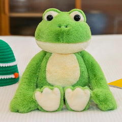 Big Eyed Frog Plush Toy Soft Green Stuffed Animal Eyes Desktop Sofa Decor
