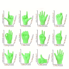 12pcs Mini Finger Hands Fluorescent Puppet Flexible Poseable Tips