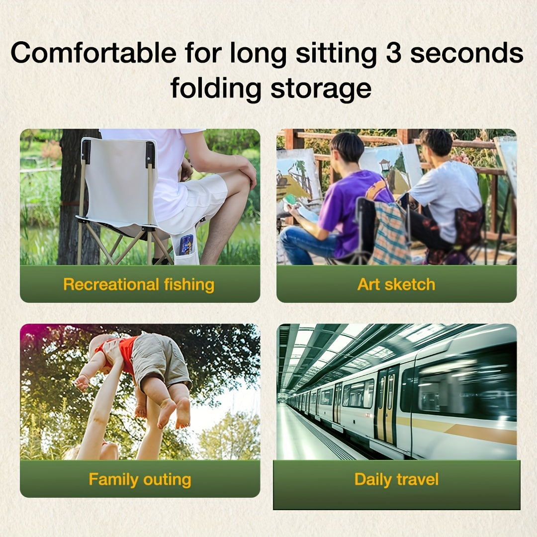 Portable Backrest Folding Chair for Outdoor Camping Fishing