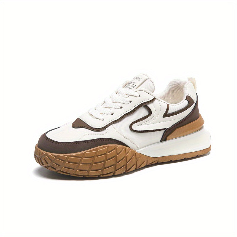 Colorblock Platform Sneakers Low Top Sports Shoes Casual Walking Shoes