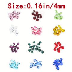 120 Pcs Birthstones Glass Crystal Jewelry Accessories